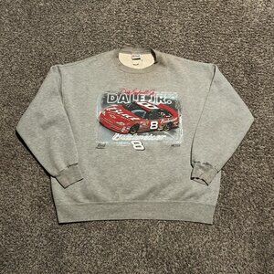 Vintage 90s Grey Dale Earnhardt Jr NASCAR Racing Crewneck Sweatshirt